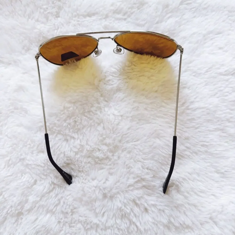 Edward Gold with Silver Rims Polarized Aviator Sunglasses